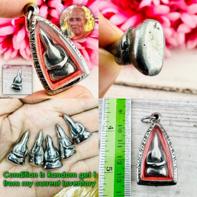 Leklai Tewada Buddha White Silver Protection Rich Healing Huan Thai Amulet 18628