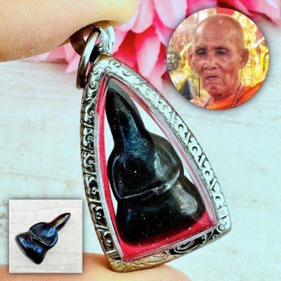 Leklai Buddha Immortal Goddess Angel Black Tewada be2535 Huan Thai Amulet #18678