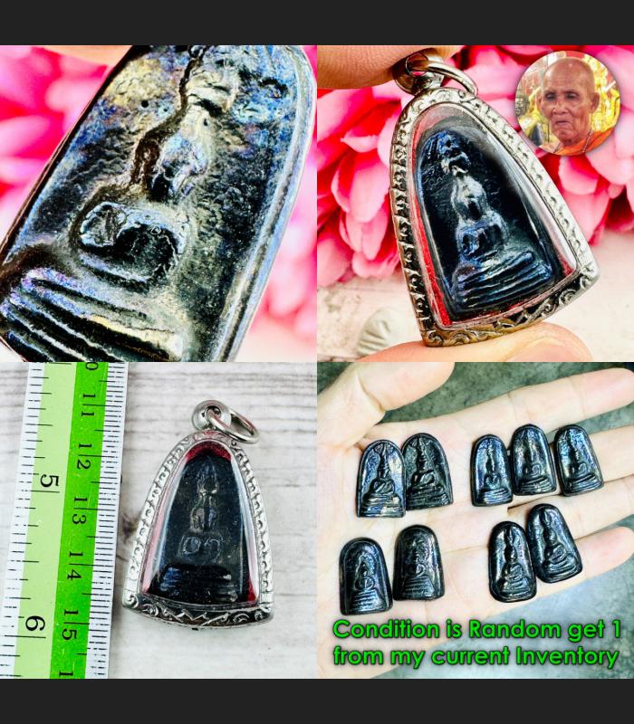 Leklai Kotipe Black Shiny Mekaphat Buddha Teaching World Huan Thai Amulet #18686 Leklai Kotipe Black Shiny Mekaphat Buddha Teaching World Huan Thai Amulet #18686