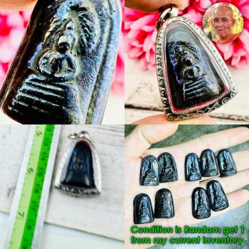 Leklai Kotipe Black Shiny Mekaphat Buddha Naga Protection Huan Thai Amulet 18687