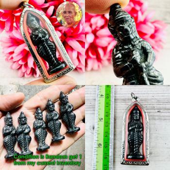 Leklai Kotipe Black Shiny Mekaphat Wessuwan Ghost Hunter Huan Thai Amulet #18688