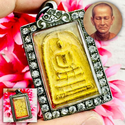 Vintage Casing Leklai SuWanRaCha Gold Somdej Toh WatRaKang Thai Amulet #18697