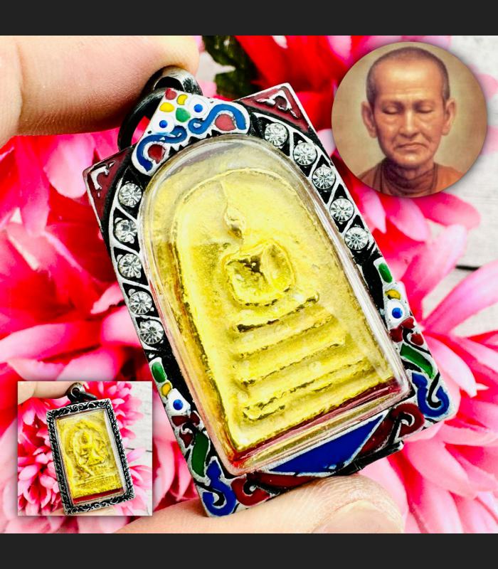 Old Silver Casing Leklai SuWanRaCha Gold Somdej Toh WatRaKang Thai Amulet #18698 Old Silver Casing Leklai SuWanRaCha Gold Somdej Toh WatRaKang Thai Amulet #18698