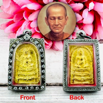 VTg Casing 2Side Leklai SuWanRaCha Gold Somdej Toh WatRaKang Thai Amulet #18702