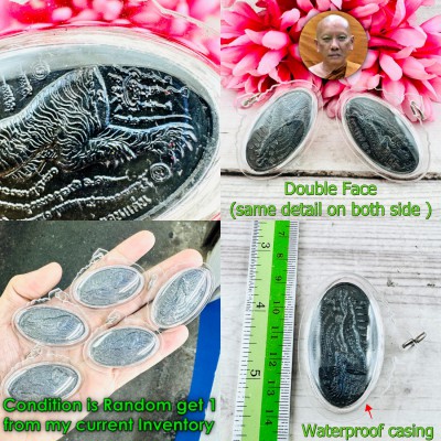 Immortal Medal Tiger Cut Head Reflect Revers Turn Lucky Chanai Thai Amulet 18704