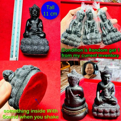 Kring Bell Buddha Statue Leklai Dust Magic Rich Wealth Somporn Thai Amulet 18705