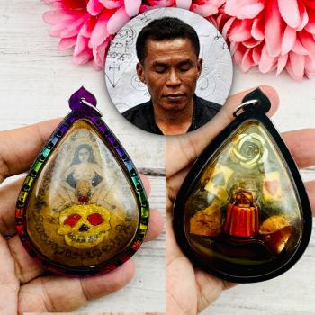 Panneng Skull Goddess Lady Gambling Lotto Win Yantra Oil Tawee Thai Amulet 18743