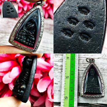 Bronze Triangle Iron Pig Immortal Protection Safe Tuad Be2505 Thai Amulet #18750