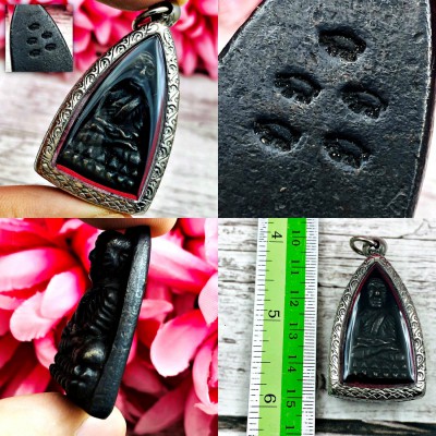 Bronze Triangle Iron Pig Immortal Protection Safe Tuad Be2505 Thai Amulet #18750