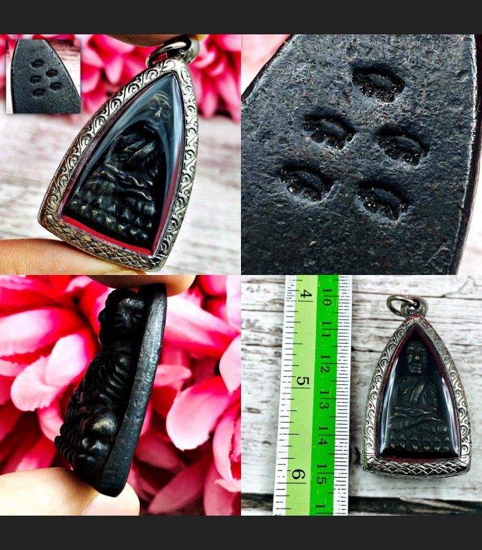 Bronze Triangle Iron Pig Immortal Protection Safe Tuad Be2505 Thai Amulet #18750