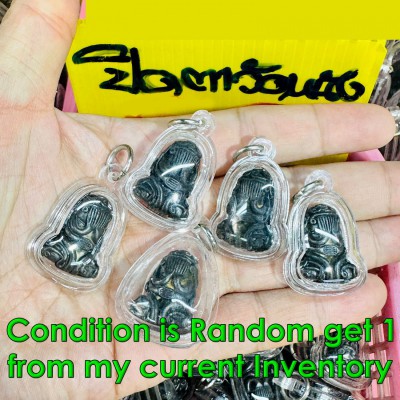 Waterproof Guardian Bronze Pidta 6Hand Closed Eye Eiam WatNang Thai Amulet 18754