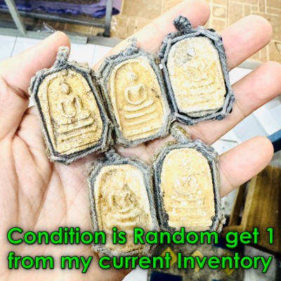 Vintage Pendant Braided Cord Somdej Toh WatRaKang Protection Thai Amulet #18756