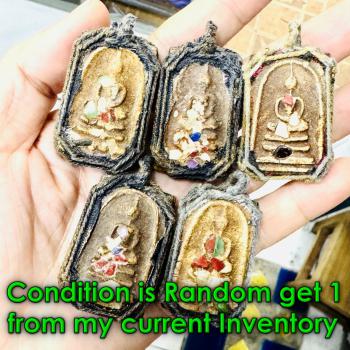 Braided Cord Pendant Somdej Toh WatRaKang Buddha Relic Wealth Thai Amulet #18757