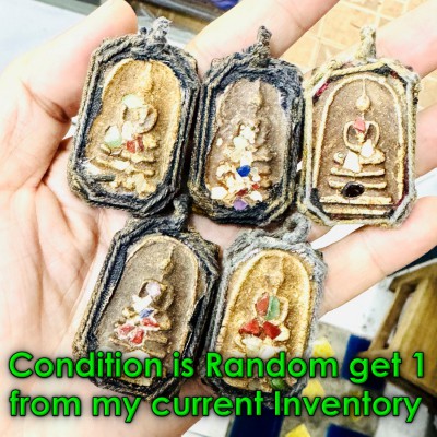 Braided Cord Pendant Somdej Toh WatRaKang Buddha Relic Wealth Thai Amulet #18757