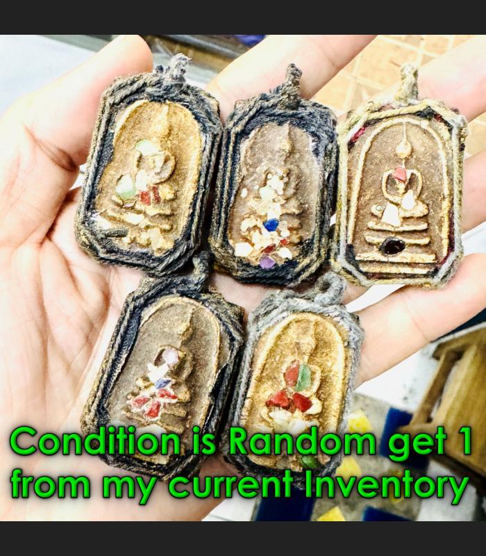 Braided Cord Pendant Somdej Toh WatRaKang Buddha Relic Wealth Thai Amulet #18757