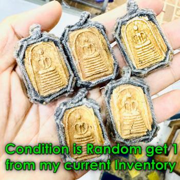 Old Braided Cord Pendant Somdej Toh 7Row KetChiYo Protection Thai Amulet #18758