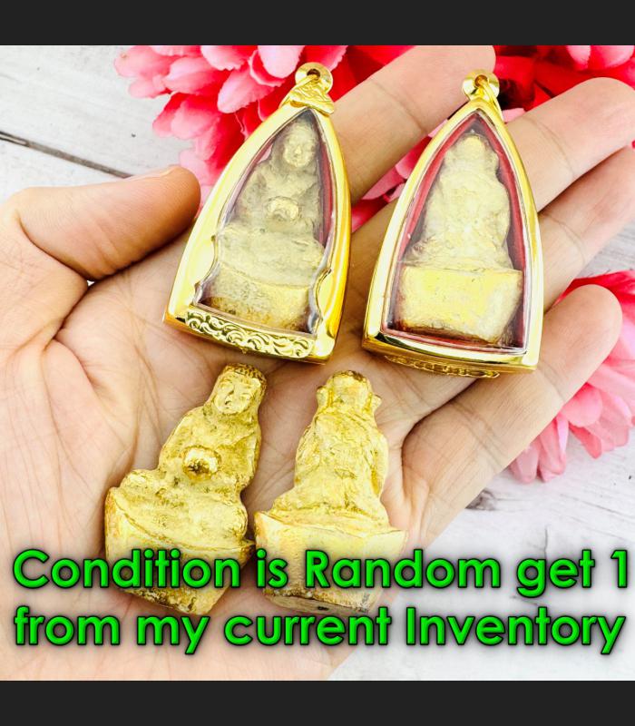Leklai SuWanRaCha Gold Sankajai Happy Buddha Money Wealth Blow Thai Amulet 18759 Leklai SuWanRaCha Gold Sankajai Happy Buddha Money Wealth Blow Thai Amulet 18759