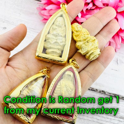 Leklai SuWanRaCha Gold Sankajai Rich Happy Buddha Rise Fortune Thai Amulet 18762