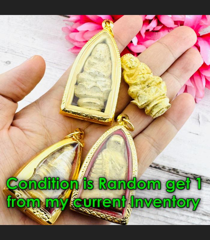 Leklai SuWanRaCha Gold Sankajai Rich Happy Buddha Rise Fortune Thai Amulet 18762 Leklai SuWanRaCha Gold Sankajai Rich Happy Buddha Rise Fortune Thai Amulet 18762