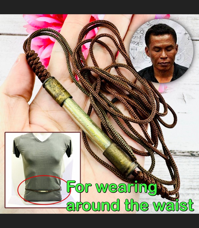 Waist Belt 2Bullet Takrut Protection Armor Magic Fortune Tawee Thai Amulet 18778 Waist Belt 2Bullet Takrut Protection Armor Magic Fortune Tawee Thai Amulet 18778