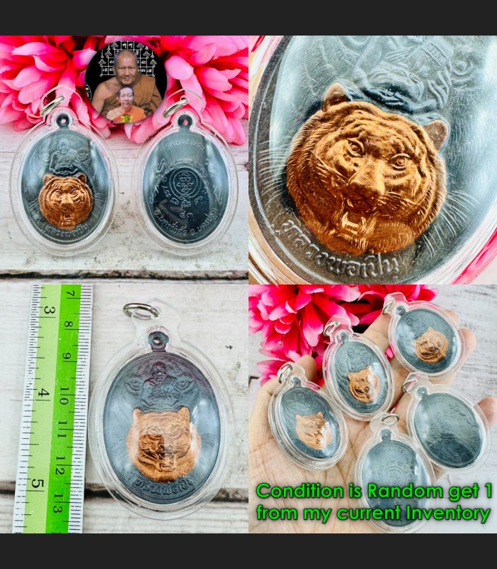 Waterproof Medal WatBangpha Pern Be2543 Tiger Change Fortune Thai Amulet #18780 Waterproof Medal WatBangpha Pern Be2543 Tiger Change Fortune Thai Amulet #18780